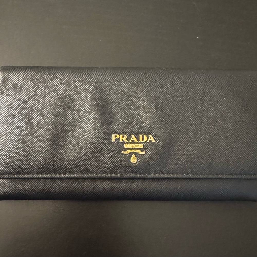 Prada Large Saffiano Black Wallet
